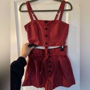 Abercrombie & Fitch Linen Tank Top and Shorts Set